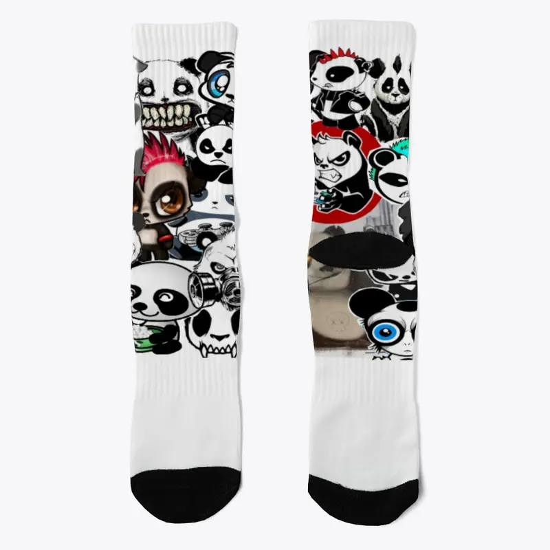 sticker bombed panda socks